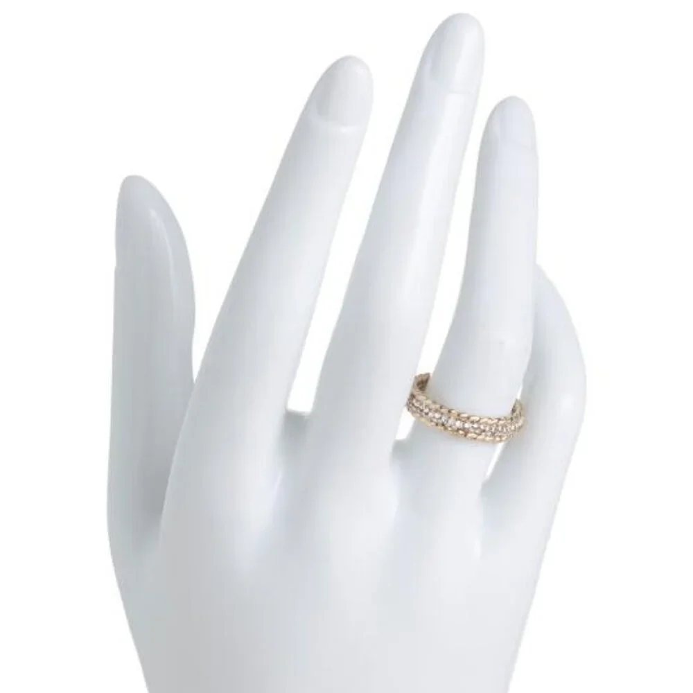 MIA FIORE Made In Italy 14kt Gold Crystal Row Ring